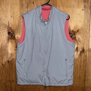 Peter Millar Crown Soft Vest Men’s L Reversible Golf Gale Grey Salmon Gray - Picture 1 of 8