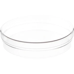 Pioneer Plastics Clear Round Container with Frosted Bottom, 6" W x 1.375" H - Picture 1 of 5