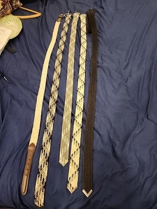 LOT OF 5 WESTERN STRETCH WOVEN BRAIDED BELT MULTIPLE SIZES - Picture 1 of 5