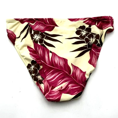 Pantalones de bikini para nadar LEILANI para mujer 12 rosa marrón floral con estampado tropical de palma Foto 1 de 4