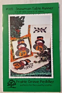 MUÑECO DE NIEVE CORREDOR DE MESA Y ALMOHADAS Navidad Costura Artesanía Proyecto Patrón (H) - Imagen 1 de 2
