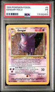 Pokemon TCG - 1999 Pokemon Fossil Gengar #5 Holo PSA 1 POBRE - Imagen 1 de 5