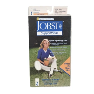 JOBST Women Knee High Supports Socks Mid Compression 8-15 mmHg White Sz 4.5-6.5 - Picture 1 of 6