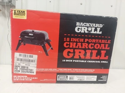 Parrilla de patio trasero 18" portátil gas propano acero inoxidable barbacoa RV camping hogar Foto 1 de 4