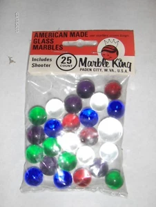 New old stock Marble King 25 count Puries MARBLES in Original 1 shooter + 24 - Picture 1 of 2