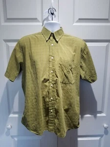Camisa para hombre Oscar De La Renta manga corta mediana algodón verde aguja individual talla M - Imagen 1 de 12