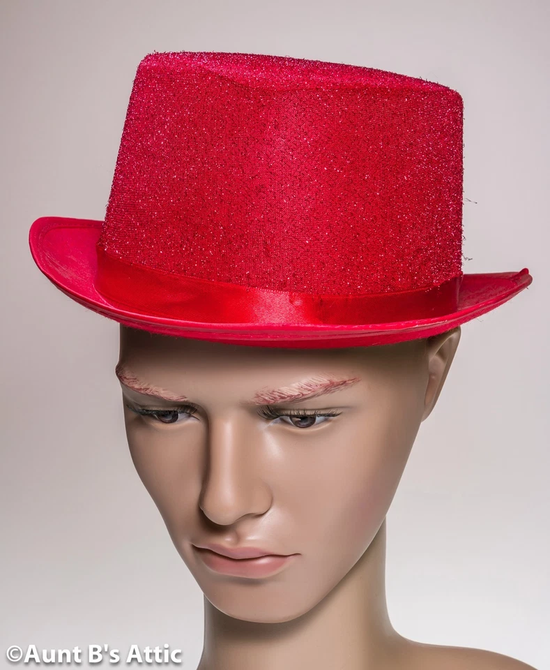 Sombrero de copa elegante fieltro brillante tela cubierta disfraz sombrero  Foto 1 de 1