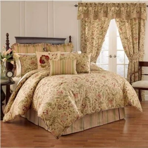 Waverly Comforter Set Imperial Dress Antique Floral 4 pc Queen Bedspread & Shams - Picture 1 of 5