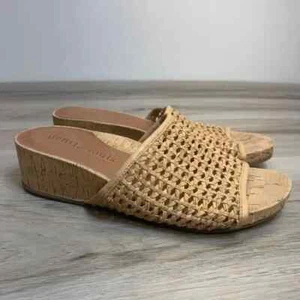 Gentle Souls Gisele Wedge Sandals Women's 9 Brown Leather Comfort Slide Woven - Picture 1 of 9