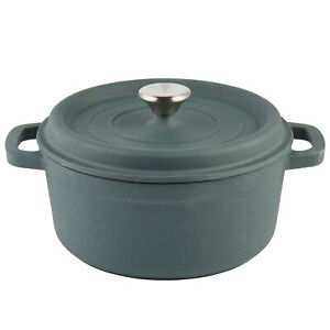 Salter Cast Iron Casserole Dish Stew Cooking Pot & Lid 3.4L Heritage Range