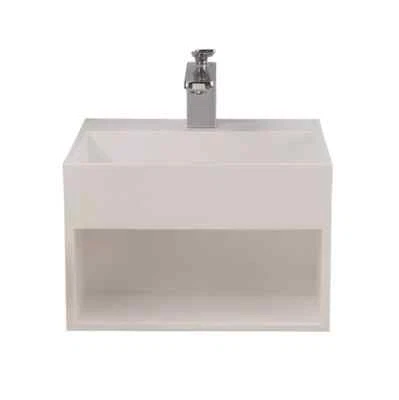 Barclay 7-556WH-GL Simon Resin Wall Hung Basin White Gloss - Image 1 of 4