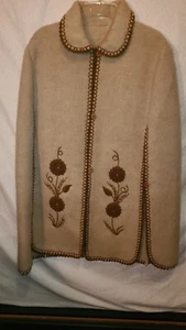 Alpaca Wool Cape/Wrap/Shawl Earthy Botanical Natural  Size M Handsewn - Picture 1 of 8