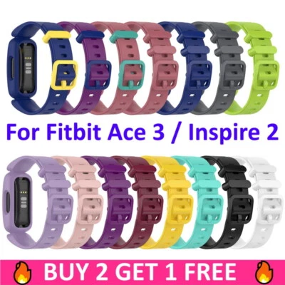 Replacement Silicone Kids Sport Band Strap Wristband For Fitbit Ace 3 Inspire 2