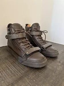 Giuseppe Zanotti Black-Out Matte Leather London Sneakers Men 43 EU 10 US - Picture 1 of 22