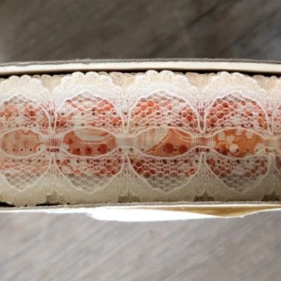 Cinta de tela Princo vintage naranja MAYFAIR ENCAJE 1 1/4" ancho carrete de 25 yardas Foto 1 de 4