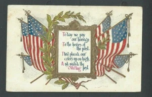 1909 PPC Flag W/Poem Patriotic Emb  - Picture 1 of 1