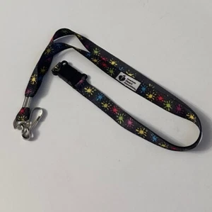 NEW American Heart Association Black Paint Splatter Print Lanyard RARE - Picture 1 of 5