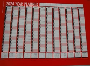 1 x 2020 Large Yearly Planner A1 Size Wall Calendar Year to View Office 84X60cm - Picture 1 of 1