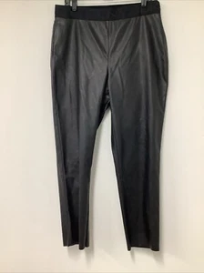 Dkny Women's Black High Waist Faux Leather Pants Size XL,New… - Picture 1 of 5