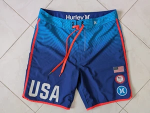 Hurley Mens Blue Phantom Team USA Olympics Boardshorts Sz 31 - Picture 1 of 15