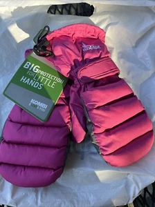 Kombi Children’s Ski Mittens Pink Winter Snow Gear Grip Palm Pad Sz Large - Picture 1 of 6