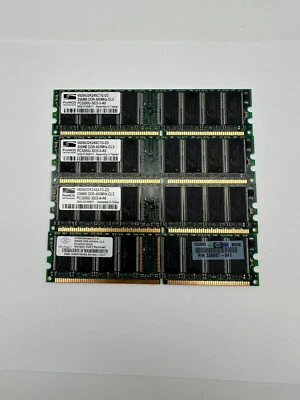 1 GB Memory 4x256MB DDR RAM 400MHz CL3 PC3200U 30330 NT256D64S88C0G-5T - Image 1 of 3