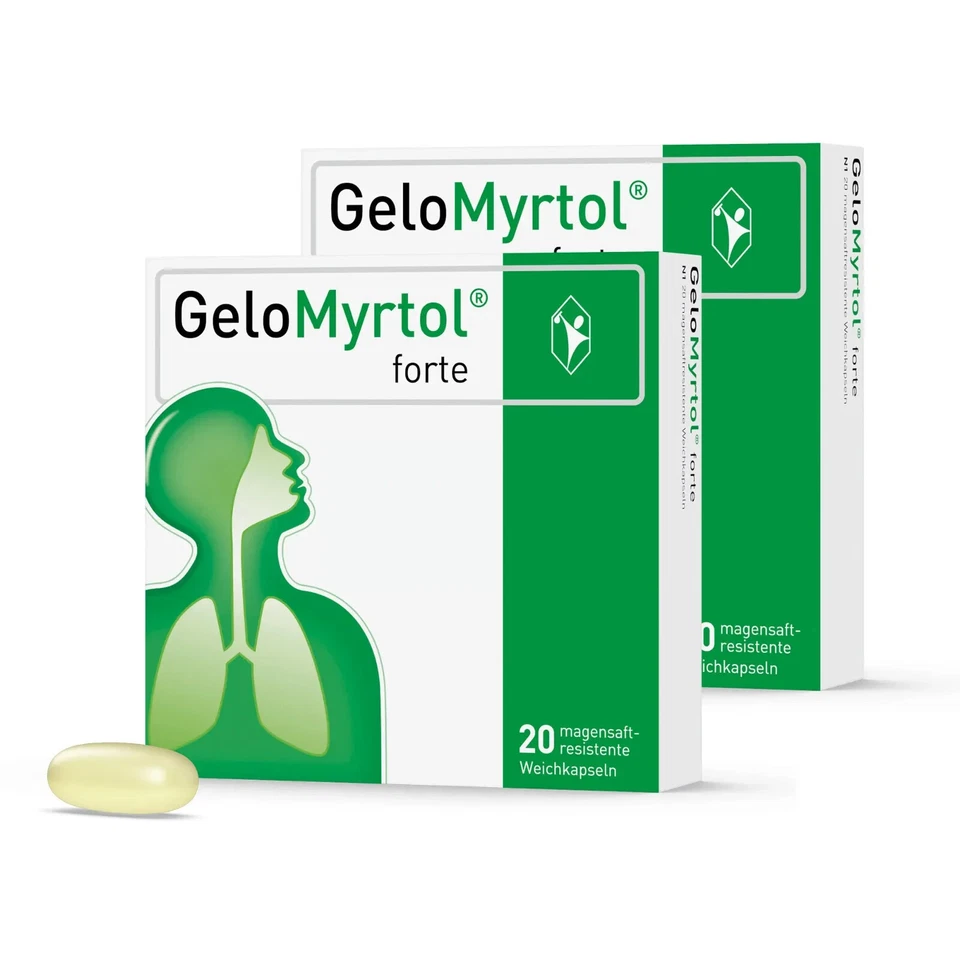 2 x 20 Stück GELOMYRTOL forte magensaftresistente Weichkapseln PZN 01479157