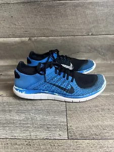 Nike Men’s Free 4.0 Flyknit Running Shoe Sz 10 Blue Black 631053-002 EUC - Picture 1 of 18