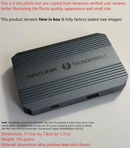 Thunderbolt 4 Dock WAVLINK 5 in 1 USB-C Hub. Dual 4K@60Hz/8K@60Hz Display/100WPD - Picture 1 of 23