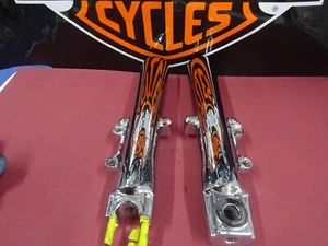 Harley Davidson BAGGER Dual Disc Chrome GENUINE OEM 00-L Fork Slider Legs - Picture 1 of 13