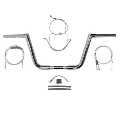1 1/4" Chrome 10" Twin Peaks Handlebar Kit 1996-2006 Harley Road Glide King - Изображение 1 из 2