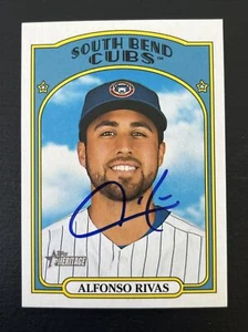 ALFONSO RIVAS Signed 2021 Topps Heritage Minors Baseball Card #116 CHI Cubs AUTO - Picture 1 of 2