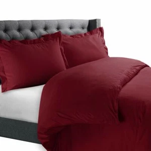 Premium~Luxury Linen 1000TC 100%Cotton Shee tSet/Duvet Set Burgundy Solid Size - Picture 1 of 11