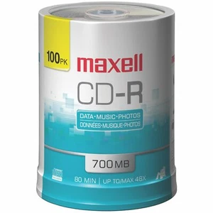 Maxell 648200 - CDR80100S 700MB 80-Minute CD-Rs (100-ct Spindle) - Picture 1 of 2