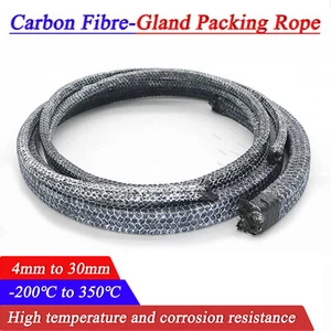 Carbon Fibre Gland Packing Braided Rope Seal Pump & Valve Square 4mm to 30mm - Picture 1 of 7