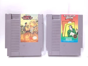 Authentic Nintendo NES Lot of 2 Games Operation Wolf & Elevator Action (5 screw) - Picture 1 of 5