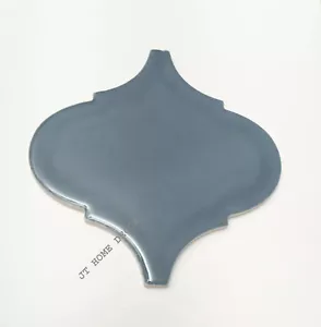 SCATOLA 5 mattonelle da parete Allen + Roth BLU smaltate ceramica lucida arabesco 6" x 6" - Foto 1 di 1