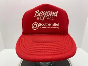 Vintage Southern Bell beyond the call Bellsouth Rope Hat Cap Red Snap Back 90s - Picture 1 of 8