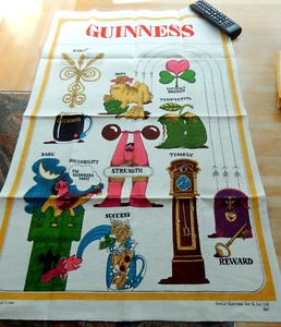 RARE Guinness Tea Towel Pop Art IRISH LINEN Large 31" x 20" Original Packet Mint - Picture 1 of 10