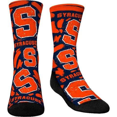 Youth Rock Em Socks Syracuse Orange Allover Logo & Paint Crew Socks Cover