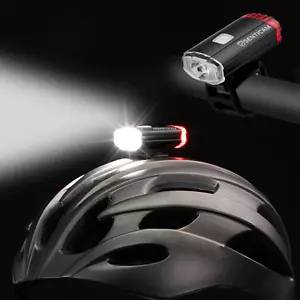 Bicycle Bike Helmet Light Front & Back Rear Strong 150LM Beam Fits Most Helmets - Picture 1 of 10