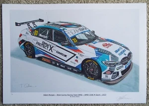 Limited Edition Adam Morgan WSR BMW 330E M Sport BTCC 2023 Art Print A3 Size - Picture 1 of 4