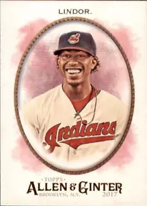 Tarjeta de béisbol Francisco Lindor Cleveland Indians Allen and Ginter 2017 #200 - Imagen 1 de 2