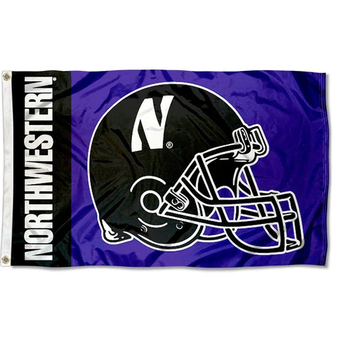 Northwestern College Football Helmet Flag Cover