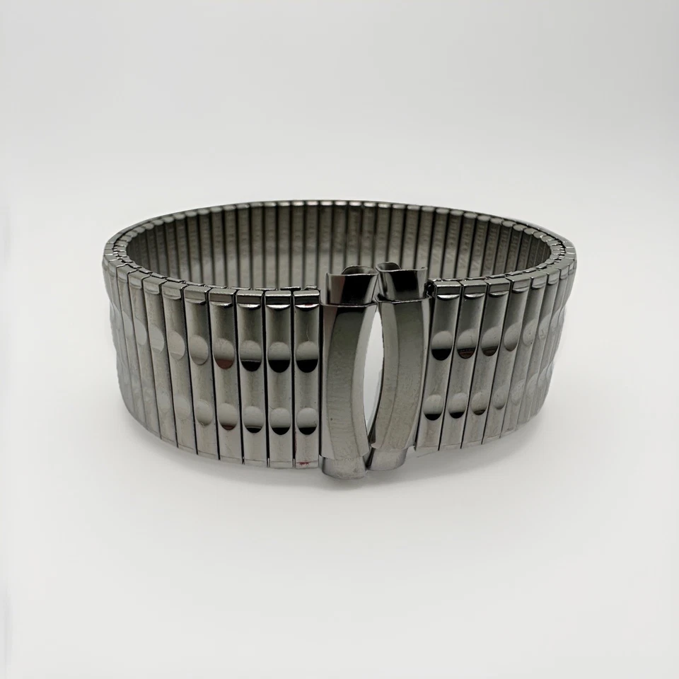NOS Vintage Bulova 20mm 18mm 16mm Stainless Curved Stretch Watch Band Bracelet - Image 1 of 4