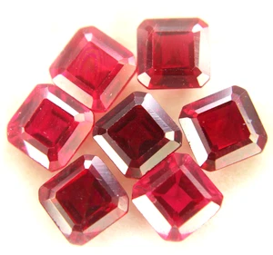 10.80Ct CCGL Certified Natural Ruby Emerald Cut Loose Gemstones Lot 6x6x4mm - Picture 1 of 3