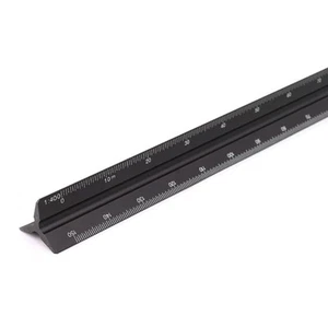 Triangular scale 30cm triangular ruler aluminum ruler drafting (small scale) - Picture 1 of 3