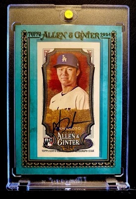 2024 Topps Allen & Ginter  Yoshinobu Yamamoto RC BLUE #28/50 Baseball Auto - Image 1 of 4