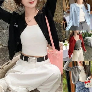 Fashionable Short Knitted Sweater for Women with Elegant Design Features - Picture 1 of 16