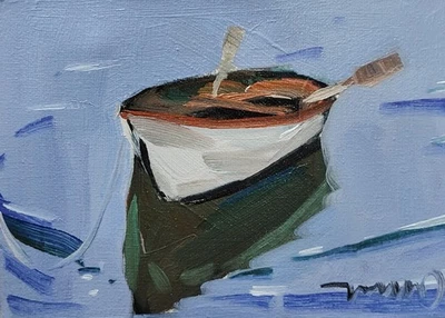 Impresión de Bellas Artes José Trujillo 16x20" Coleccionable Artista Barco de Remos Agua Moderno Foto 1 de 4